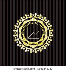 chart icon inside gold shiny emblem