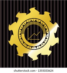 chart icon inside gold shiny emblem