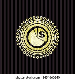 chart icon inside gold shiny emblem