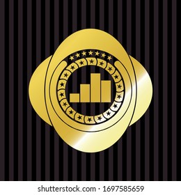 chart icon inside gold shiny emblem