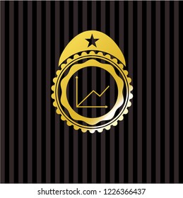 chart icon inside golden badge or emblem