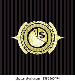 chart icon inside golden badge
