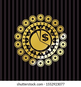 chart icon inside golden badge