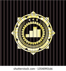 chart icon inside golden emblem