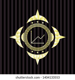 chart icon inside golden emblem