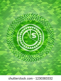 chart icon inside green mosaic emblem