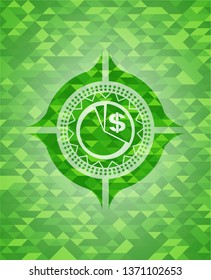 chart icon inside green mosaic emblem
