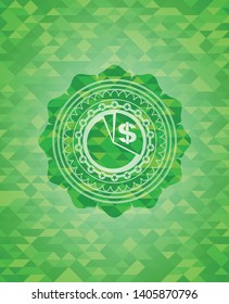 chart icon inside green mosaic emblem