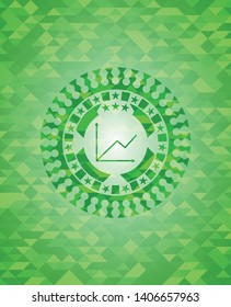 chart icon inside green mosaic emblem