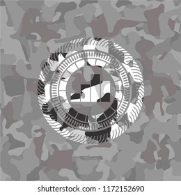 chart icon inside grey camo texture