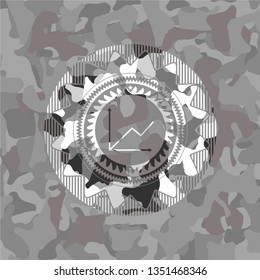 chart icon inside grey camo emblem