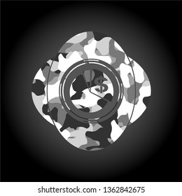 chart icon inside grey camo texture