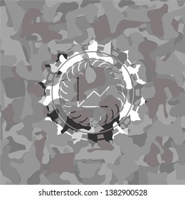 chart icon inside grey camo emblem
