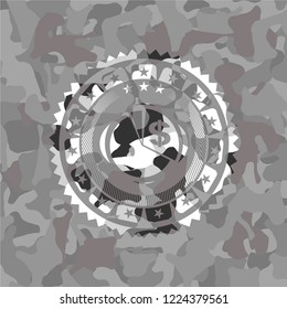 chart icon inside grey camouflage texture