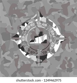 chart icon inside grey camouflage texture