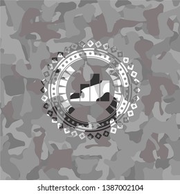 chart icon inside grey camouflage texture