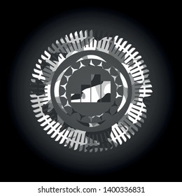 chart icon inside grey camouflage texture