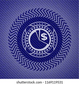 chart icon inside jean background