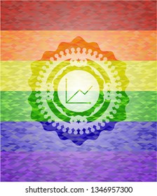 chart icon inside lgbt colors emblem 