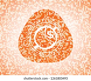 chart icon inside orange mosaic emblem