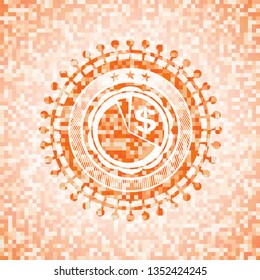 chart icon inside orange mosaic emblem