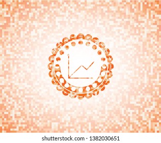 chart icon inside orange mosaic emblem