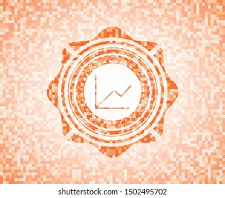 chart icon inside orange mosaic emblem