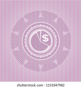 chart icon inside pink icon or emblem