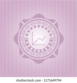 chart icon inside pink icon or emblem