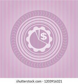 chart icon inside pink emblem