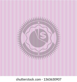 chart icon inside pink icon or emblem