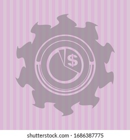 chart icon inside pink icon or emblem