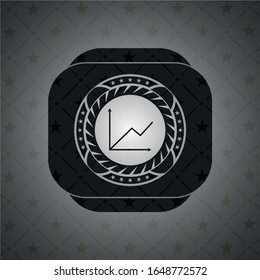 chart icon inside realistic dark emblem