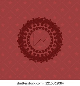 chart icon inside red icon or emblem