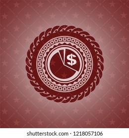 chart icon inside red emblem