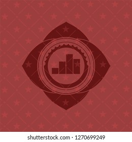 chart icon inside red emblem