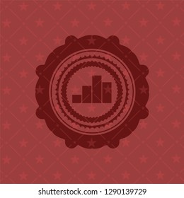 chart icon inside red icon or emblem