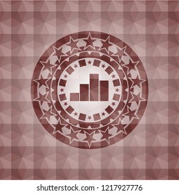 chart icon inside red geometric badge. Seamless.