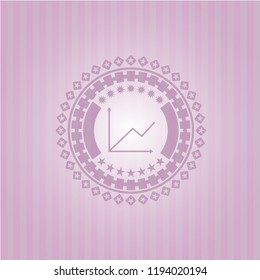chart icon inside retro pink emblem