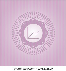 chart icon inside retro pink emblem