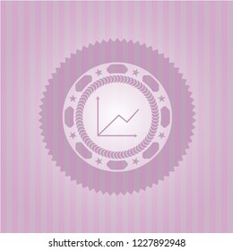 chart icon inside retro pink emblem