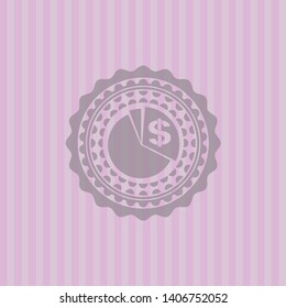 chart icon inside retro pink emblem