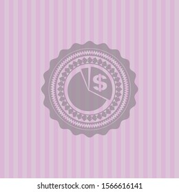 chart icon inside retro pink emblem