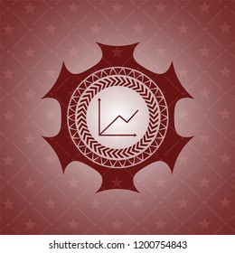 chart icon inside retro red emblem