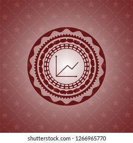 chart icon inside retro red emblem