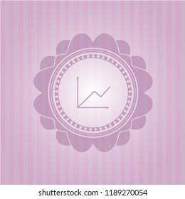 chart icon inside retro style pink emblem