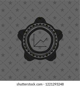 chart icon inside retro style black emblem