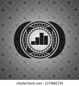 chart icon inside retro style black emblem