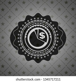 chart icon inside retro style black emblem