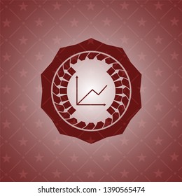 chart icon inside retro style red emblem